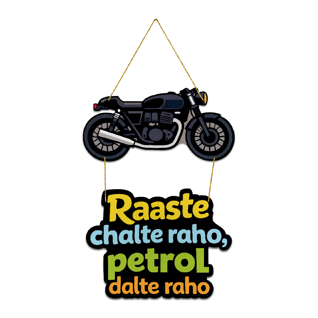 Bullet bike wall hanging decoration with Quotes - Motorcycle wall hanging decoration