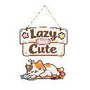 hanging decoration - Lazy but Cute - Cat Wall Hanging